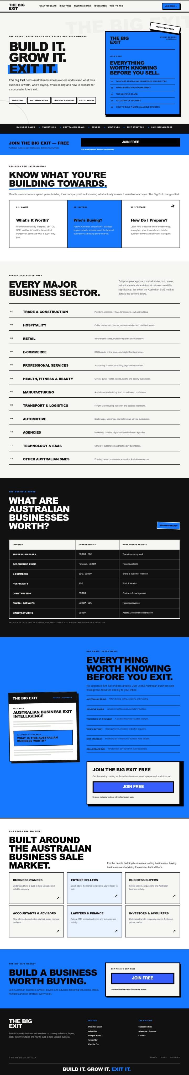 The Big Exit website designed and built by TechArizon