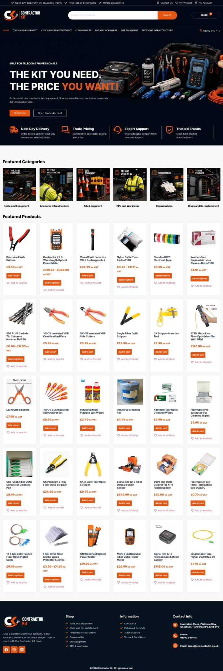 Contractor Kit website designed and built by TechArizon