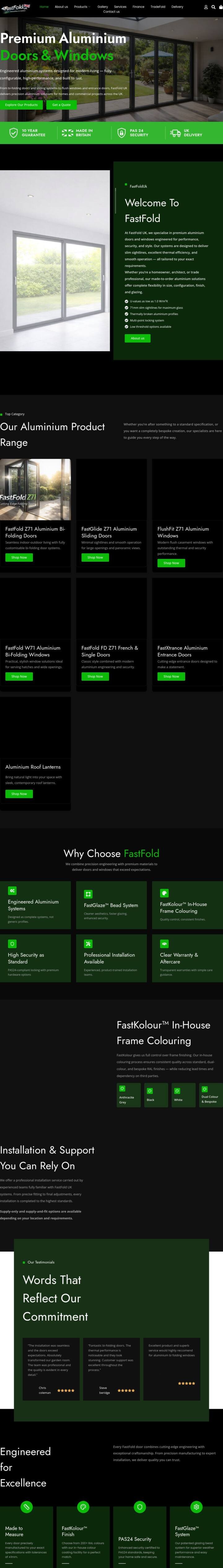 FastFold UK website designed and built by TechArizon